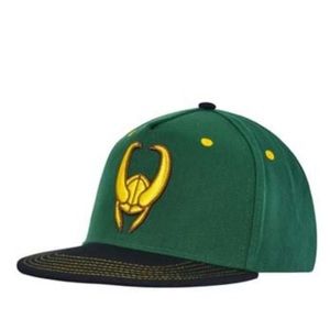 Marvel Loki flatbill snapback hat NWT